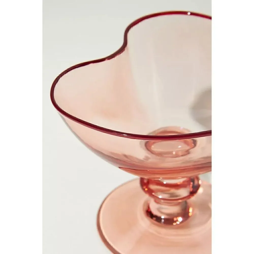 Anthropologie Valeria Coupe Glass Heart Valentines Lilac NEW